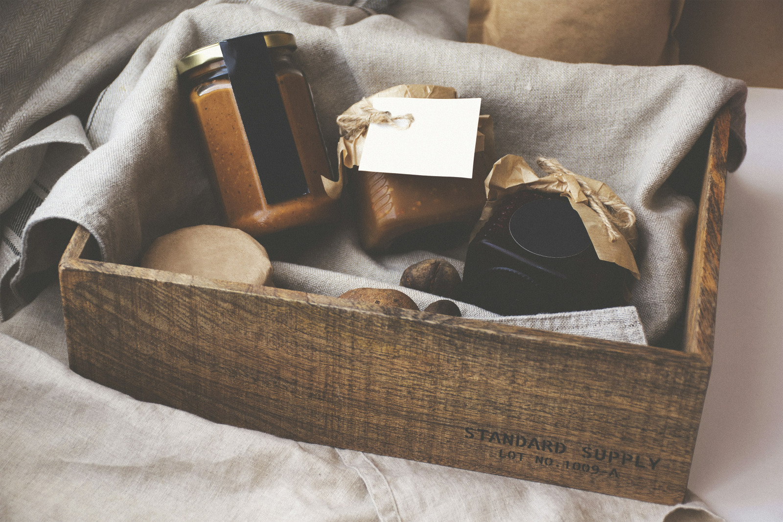 Mix of brands in gift basket